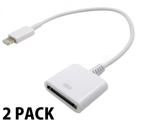 2 PACK: 30 Pin to 8-Pin Adapter Cable for iPad 4/Mini/Air & iPhone 5/5S