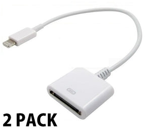 2 PACK: 30 Pin to 8-Pin Adapter Cable for iPad 4/Mini/Air & iPhone 5/5S