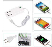 6-Port Rapid Portable USB Desktop Charging Station 12A 60W in White