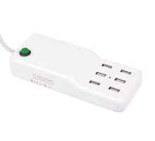 6-Port Rapid Portable USB Desktop Charging Station 12A 60W in White