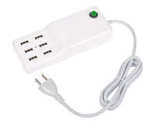 6-Port Rapid Portable USB Desktop Charging Station 12A 60W in White