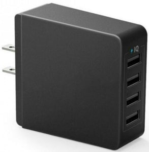 iTD Gear Universal 4-Port USB Super Fast Desktop Home Charger in Black
