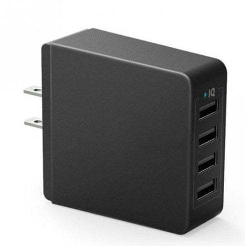 iTD Gear Universal 4-Port USB Super Fast Desktop Home Charger in Black