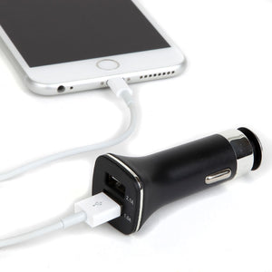 Universal 2.1A Dual USB Car Charger in Black
