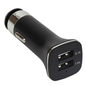Universal 2.1A Dual USB Car Charger in Black