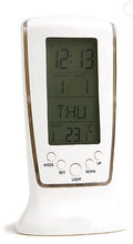 LED Alarm Clock with Blue Backlight Electronic Calendar & Thermometer
