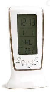 LED Alarm Clock with Blue Backlight Electronic Calendar & Thermometer