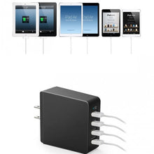 iTD Gear Universal 4-Port USB Super Fast Desktop Home Charger in Black