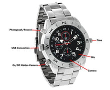 8GB Digital Camera Spy Watch with Built-In Microphone in Silver