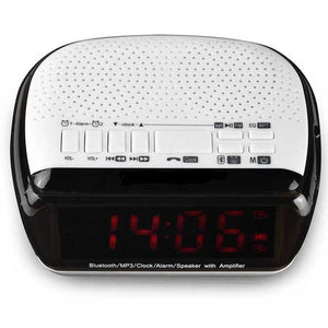Bluetooth Speaker Alarm Clock w/FM Radio & Memory Card Slot