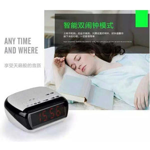 Bluetooth Speaker Alarm Clock w/FM Radio & Memory Card Slot