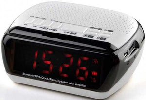 Bluetooth Speaker Alarm Clock w/FM Radio & Memory Card Slot