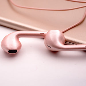 iPhone 5/6 Style Earpods with Remote & Mic in Rose Gold