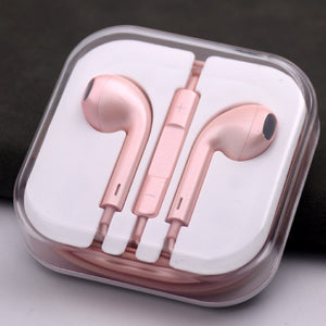 iPhone 5/6 Style Earpods with Remote & Mic in Rose Gold