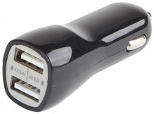 5V 1A/2A Dual USB Car Charger in Black