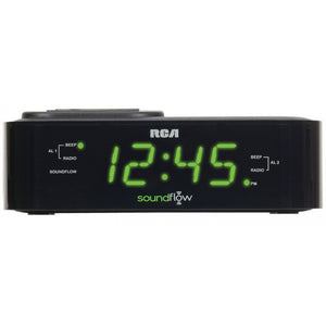 RCA Clock Radio with Soundflow Wireless Audio Speaker and USB Charging
