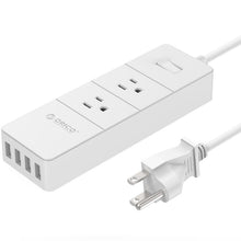 Orico 2 Outlets Power Strip Surge Protector with 4 USB Ports in 5 Feet Power Cord