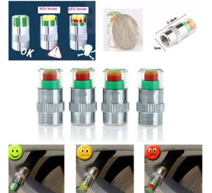 Tire Valve Stem Cap Pressure Monitor - 4 Pack