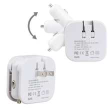 Baytek 2 in 1 Car & Home Charger w 2 USB Charging Ports (AC & DC) in White