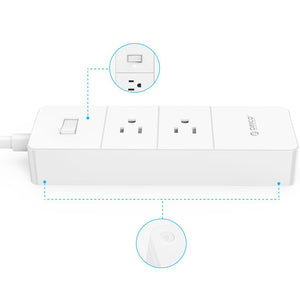 Orico 2 Outlets Power Strip Surge Protector with 4 USB Ports in 5 Feet Power Cord