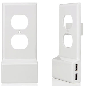 Outlet Wall Plate Cover w/Dual High Speed USB Chargers - Easy Install