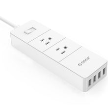 Orico 2 Outlets Power Strip Surge Protector with 4 USB Ports in 5 Feet Power Cord