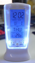 LED Alarm Clock with Blue Backlight Electronic Calendar & Thermometer