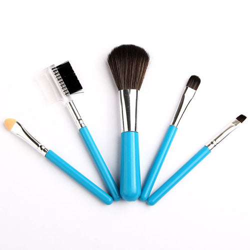 High Quality 5 Piece Makeup Brush Set in Blue