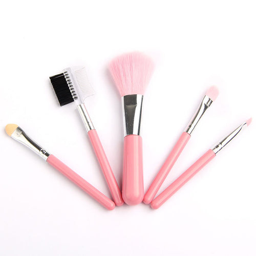 High Quality 5 Piece Makeup Brush Set in Pink