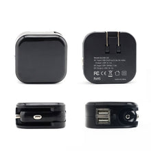 Baytek 2 in 1 Car & Home Charger w 2 USB Charging Ports (AC & DC) in Black