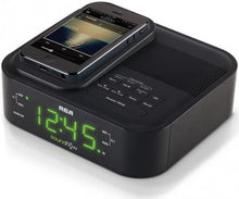 RCA Clock Radio with Soundflow Wireless Audio Speaker and USB Charging