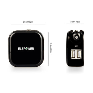 Baytek 2 in 1 Car & Home Charger w 2 USB Charging Ports (AC & DC) in Black