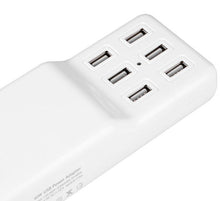 6-Port Rapid Portable USB Desktop Charging Station 12A 60W in White