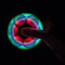 2 Pack: Black LED Light Fidget Tri Spinner Focus Toys ABS Finger Ball For Kids and Adult
