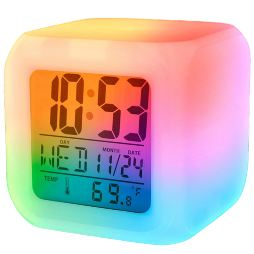 iTD Gear 7 Color LED Digital Alarm Clock w/Temperature