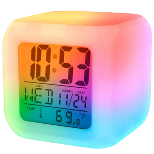 iTD Gear 7 Color LED Digital Alarm Clock w/Temperature