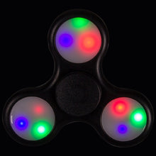 2 Pack: Black LED Light Fidget Tri Spinner Focus Toys ABS Finger Ball For Kids and Adult