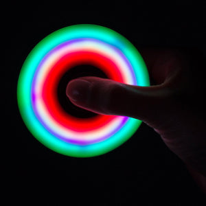 2 Pack: Black LED Light Fidget Tri Spinner Focus Toys ABS Finger Ball For Kids and Adult