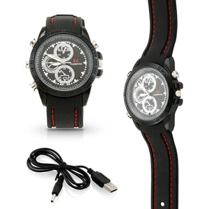 8GB Digital Camera Spy Watch with Built-In Microphone in Black