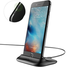 Desktop Charging Dock Station Docking Charger USB Cable For Cell Phone in Black