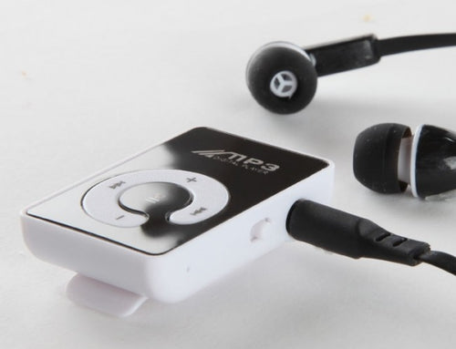 MP3 Player w/SD Card Expansion Slot & Mirror Front in White