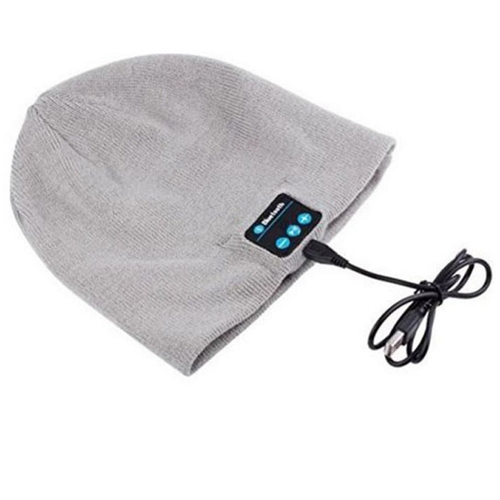 Wireless Bluetooth Beanie Hat with Built-In Headphones in Gray