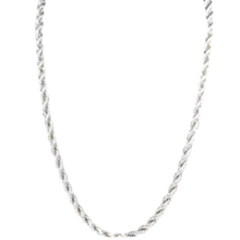 24 inch 18kt White Gold Plated Over Stainless Steel Rope Chain