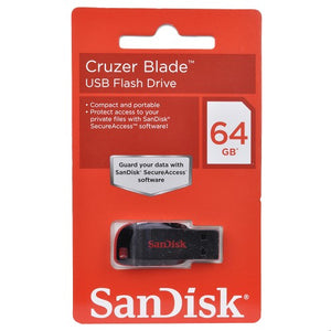 SanDisk Cruzer Blade 64GB USB 2.0 Flash Drive (Black/Red)