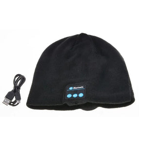 Wireless Bluetooth Beanie Hat with Built-In Headphones in Black