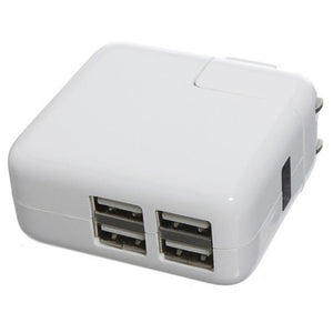 Universal CR-021 4-Port USB Wall Charger in White