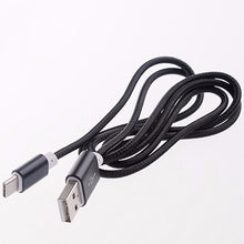 2 Pack: USB Type C 6 Foot Nylon Braided Data Sync & Charging Cables in Black
