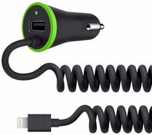 iTD Gear 3.4A Fast Car Charger with Coiled 8 Pin Cable