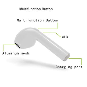 Wireless Bluetooth In-Ear Stereo Earbud with Mic in White