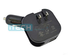 Baytek 2 in 1 Car & Home Charger w 2 USB Charging Ports (AC & DC) in Black